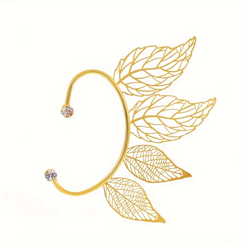 Women's Retro Minimalist Leaf Clip-On Earrings — Non-Pierced